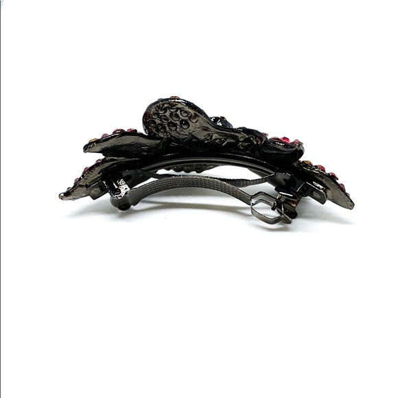 Red Rhinestone Floral Hair Clip - Picture 3 of 6